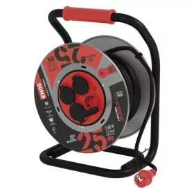   Kültéri kábeldob 25 m, 4 aljzat, fekete, gumi-neoprén, 230V, 1,5 mm2, IP44, EMOS, P19222