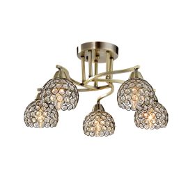 LIZA CSILLÁR 5XE14 ANTIK SÁRGARÉZ