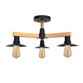 PHIL CSILLÁR 3XE27 FEKETE/FA