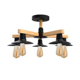 PHIL CSILLÁR 5XE27 FEKETE/FA