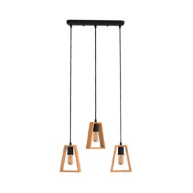 RONNY FÜGGESZTÉK 3ХЕ27 FEKETE/FA