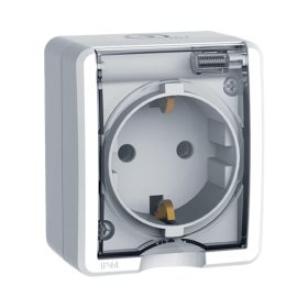 NÉMET TÍPUSÚ DUGALJ FELÜLETRE IP44 FEHÉR