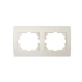   Kettes keret, kapcsoló , vízszintes , krémszínű , Kanlux , LOGI