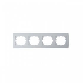   Négyes keret, kapcsoló , vízszintes , ezüst , Kanlux , LOGI , 25238