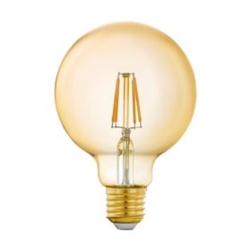   LED lámpa , égő , izzószálas hatás , filament , E27 , G95 , 4.9W , meleg fehér , dimmelhető , borostyán ságra , EGLO Connect.Z , Zigbee , 12224