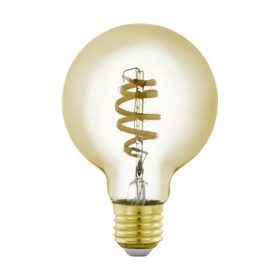   LED lámpa , égő , izzószálas hatás , filament , E27 , G80 , 4.9W , CCT , dimmelhető , borostyán ságra , EGLO Connect.Z , Zigbee , 12243