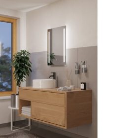   Tükör LED világítással , négyzet , 50 x 70 cm , 15W , természetes fehér , IP44 , EGLO , BUENAVISTA , 99772