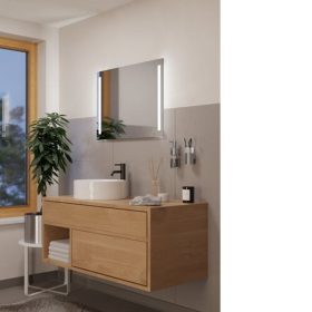   Tükör LED világítással , négyzet , 80 x 60 cm , 15W , természetes fehér , IP44 , EGLO , BUENAVISTA , 99773