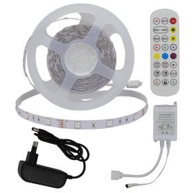   LED szalag szett adapter + ir vezérlő + távirányító RGB 30LEDs, 12W, dimmelhető, 1200 lm, Optonica, 4321