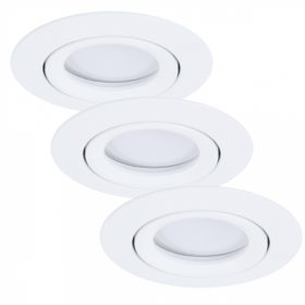   LED lámpatest , 3db-os spot szett , billenthető , GU10 , RGB , CCT , dimmelhető , süllyesztett , kerek , fehér , 4.7W , LUTEC CONNECT , SCOP