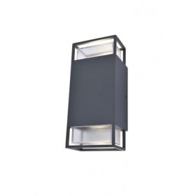   LED lámpatest , oldalfali , 2 irányú , GU10 foglalat , sötétszürke , kültéri , IP54 , LUTEC , RIDGE