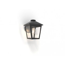   LED lámpatest , oldalfali , E27 foglalat , matt fekete , kültéri , IP44 , LUTEC , ZAGO