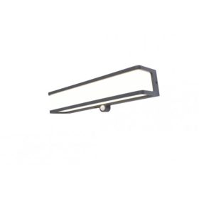   LED lámpatest , oldalfali , napelemes , mozgásérzékelős , 16.5W , természetes fehér , szürke , kültéri , IP54 , LUTEC , DOBLO