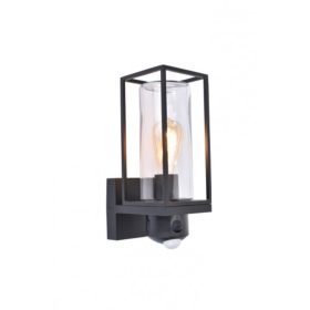   LED lámpatest , oldalfali , E27 foglalat , matt fekete , mozgásérzékelős , kamerával , kültéri , IP44 , LUTEC CONNECT , FLAIR