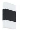 LED lámpa , mennyezeti/fali , 2 irányú , 2x2.2W , meleg fehér , téglalap , fekete , kültéri , IP54, EGLO , LINOSA , 75464