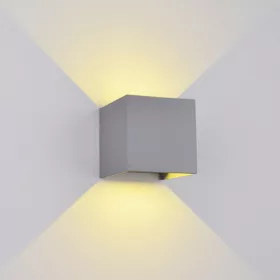 LED FALI LÁMPA SZÖGLETES 2X5W 4000K IP54 SZÜRKE