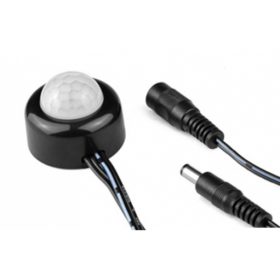   Mozgásérzékelős kapcsoló , PIR , 3A , 36 vagy 72 Watt , kerek , süllyesztett , fekete