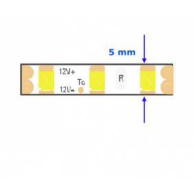   LED szalag , 2835 , 120 led/m , 9 Watt/m , meleg fehér , 800 lumen/m , keskeny , 5mm , 5 év garancia