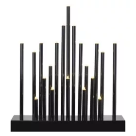   LED gyertyatartó, fekete, 27,5 cm, 3x AA, beltéri, meleg fehér, időzítő, IP20, EMOS, DCAW04