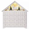 LED dekoráció , beltéri , adventi naptár, elemes , 8 db LED , 35x33 cm , meleg fehér , időzíthető