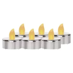  LED dekoráció – 6x teamécses, ezüst, 6x CR2032, beltéri, vintage, IP20, EMOS, DCCV12