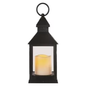   LED dekoráció – lámpa, antik, fekete, villogó, 3x AAA, beltéri, vintage, időzítő, IP20, EMOS, DCLV02