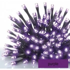   Led fényfüzér , sorolható , beltéri/ kültéri , 100 led , 10 m , lila fény , időzíthető , IP44 , standard