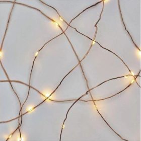   Led fényfüzér , beltéri/kültéri , nano LED , 4 m , meleg fehér , rézszálas , időzíthető , IP44