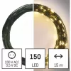 Led fényfüzér , beltéri/kültéri , nano LED , 15 m , meleg fehér , időzíthető , IP44