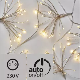   Led fényfüzér , beltéri , nano LED , 2.35 m , meleg fehér , időzíthető , IP44