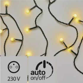   Led fényfüzér , beltéri/kültéri , cherry , 80 LED , 8 m , meleg fehér , időzítős , IP44