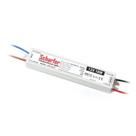   LED tápegység , 12 Volt , 18 Watt , 1,5A , kültéri , vízálló , IP67 , Scharfer , 7 év garancia