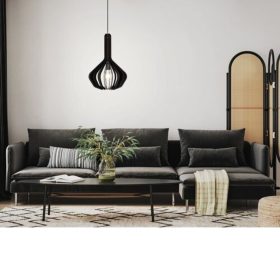   LED lámpa , függeszték , mennyezeti , E27 foglalat , fekete , 38 cm , EGLO , VELASCO , 900154