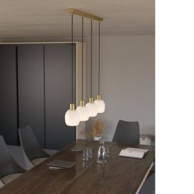   LED lámpa , függeszték , mennyezeti , 4 x E27 foglalat , fehér , EGLO , MANZANARES , 900306