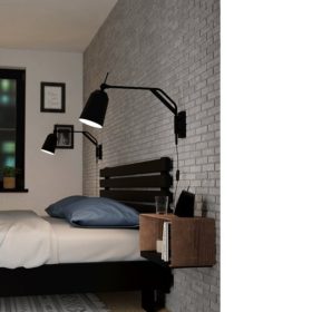   LED lámpa , fali , E27 , acél , fekete , EGLO , LORETO , 900157