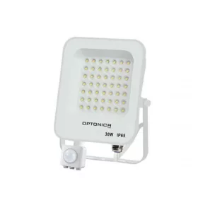   LED reflektor , 30 Watt , Ultra Slim , SMD , mozgásérzékelős , természetes fehér , fehér ház , IP65 , Optonica
