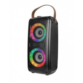  RGB Bluetooth hordozható hangszóró , party hangfal LED világítással , 2 x 10 watt , USB , tölthető , 34 x 15 cm