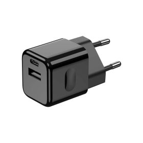 VT-5320 20W-Os Töltőadapter 1 Pd+1 Qc Porttal, Fekete
