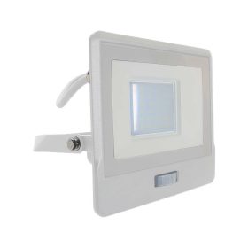   LED reflektor PIR érzékelős PRO, 30w, 4000K, természetes fehér, 2340lm, 100°, fehér, CRI>80, IP65, V-TAC, 20299