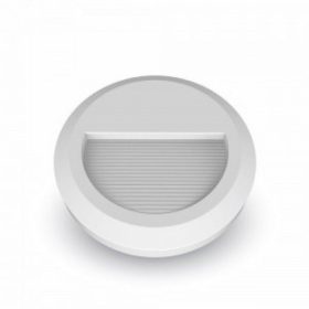   LED lámpatest , oldalfali , kültéri , lépcsővilágító , 2W , kerek , természetes fehér , fehér , IP65