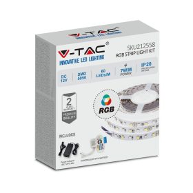   LED szalag szett EU csatlakozóval, 7w, RGB, 100-240V, 120°, V-TAC, 212558