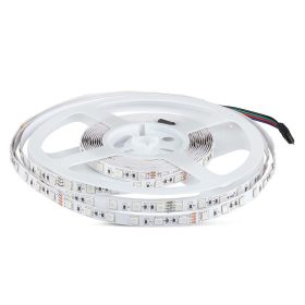   Beltéri LED szalag, 7 w, RGB, 830 lm/m, 12V, 120°, CRI>80, V-TAC, 212591
