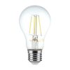 LED izzó átlátszó filament szál-A60-E27, 6w, 3000K, meleg fehér, 600lm, 300°, CRI>80, V-TAC, 214272