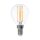 LED izzó átlátszó filament Clear gömb alakú E14, 4w, 3000K, meleg fehér, 400lm, 300°, CRI>80, V-TAC, 214300