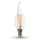 LED lámpa , égő , izzószálas hatás , filament , láng , gyertya , E14 foglalat , 4 Watt , 300° , meleg fehér