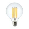 LED izzó átlátszó filament szálas gömb-E27, 6w, 3000K, meleg fehér, 600lm, 300°, CRI>80, V-TAC, 214305