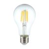 LED izzó átlátszó filament E27, 10w, 4000K, természetes fehér, 1055lm, 300°, CRI>80, V-TAC, 214411