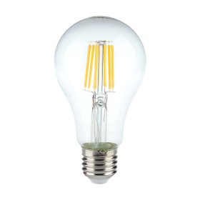   LED izzó átlátszó filament E27, 10w, 4000K, természetes fehér, 1055lm, 300°, CRI>80, V-TAC, 214411