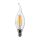 LED izzó átlátszó filament gyertya alakú E14, 4w, 4000K, természetes fehér, 400lm, 300°, CRI>80, V-TAC, 214431