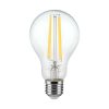 LED izzó átlátszó filament E27, 12w, 3000K, meleg fehér, 1521lm, 300°, CRI>80, V-TAC, 217458